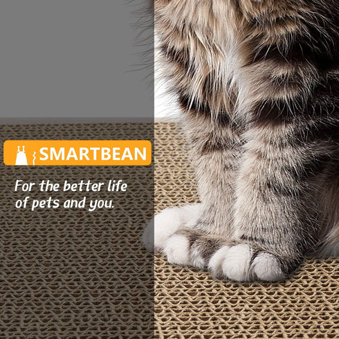 Smartbean Cat Scratch Pad, Durable High Density Cardboard Scratching Post, Indoor Toy for Cats, Double-sided Design