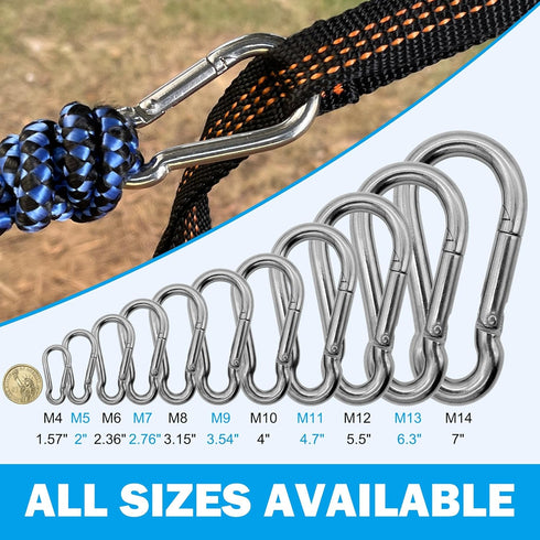 Outmate 316 Hammocks, Marine Grade Stainless Steel Carabiners Heavy Duty, Durable & Rust-Free Clips for Gym, Swing, Dog