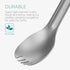 Navaris Long Handle Titanium Sporks, Set of 2, 8.4" Metal Spork Set for Backpacking and Camping