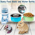 Hamiledyi 3PCS Crate Bunny Food Bowl, Removable Stainless Steel Dual Bowls with Plastic Hanging Water Fountain