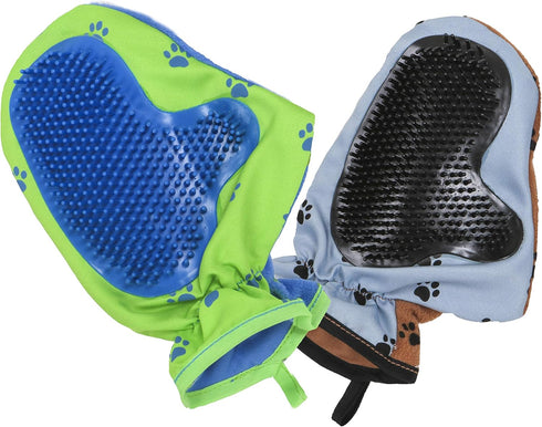 FURemover Pet Grooming Mitt - Set of 2 Scratch Free Grooming Mitts for Long & Short-Haired Breeds, Colors May Vary