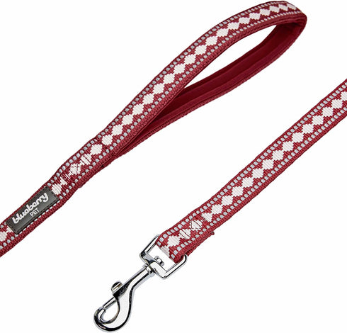 Blueberry Pet Small 3M Reflective Jacquard Dog Leash, 5 ft x 5/8", Marsala Red