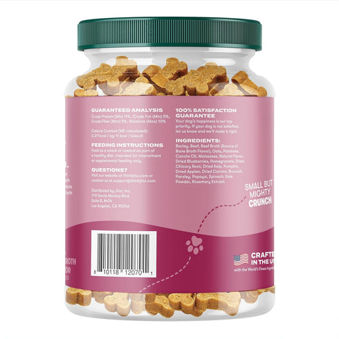32oz Jinx Oven-Baked Beef Bone Broth Mini Biscuit Dog Treats - Crunchy, All Natural, Superfood-Rich with Grass-Fed