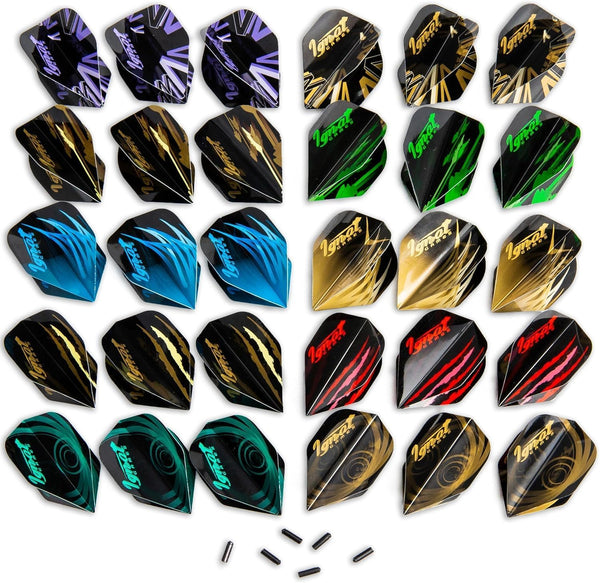 IgnatGames Dart Flights and Accessories - 18/30 GlideXPro 130 Micron Flights with 6 Flight Protectors