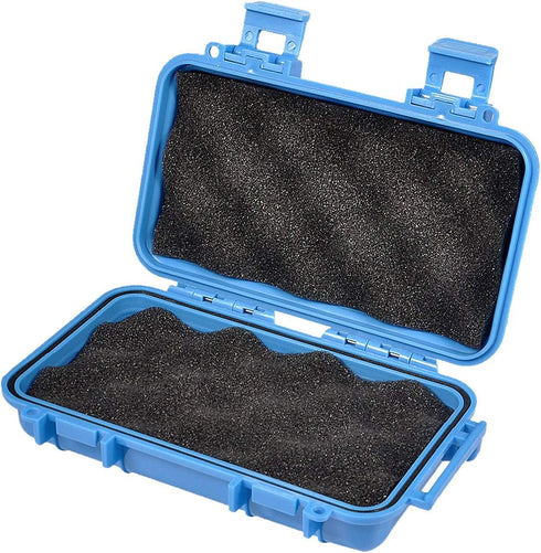 Waterproof Shockproof Box, Plastic Protective Hard Case for Outdoor Survival, Airtight Storage Container (S, Blue)