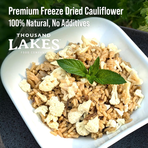 2-pack 0.8 (1.6 Thousand Lakes Freeze Dried Vegetables - Cauliflower Florets and Stems ounces ounces total) | No Salt