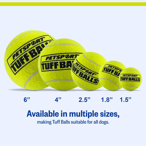 PetSport Mini Tuff Ball - Tennis Balls for Small Dogs, 1.5" (Pack of 2), Non-Toxic, Interactive Chew Toy