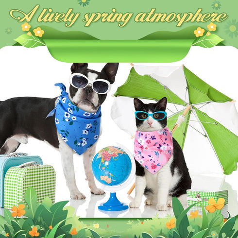 Weewooday 50 31.5 21.7 x21.7 Inch) Pcs Spring Dog Bandanas Bulk for Dogs Soft Bibs Adjustable Triangle pet Bandana