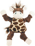 HuggleHounds Large Plush Corduroy Durable Squeaky Knottie Dog Toy, Giraffe