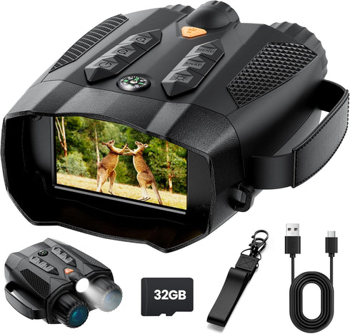 ROQIOO Night Vision Goggles for Adults 4k: Tactical Binoculars with Camera - Infrared
