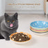 Ceramic Cat Food Bowl Set, Wide Shallow Bowls for Relief Whisker Fatigue, Colorful Flat Cat Dish, Microwave Safe