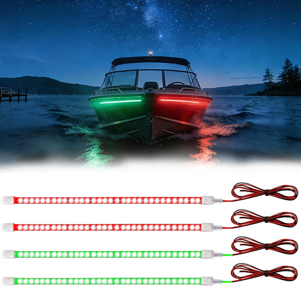 YM E-Bright 4Pcs Boat Navigation Lights 12inch Marine Navigation 12v led Lights
