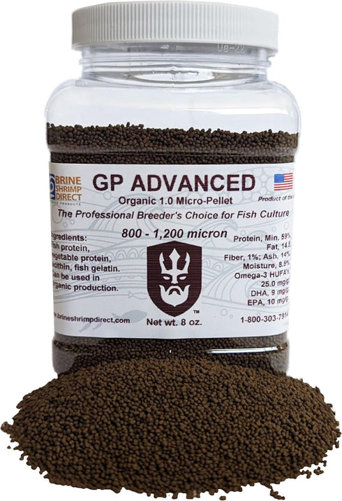Brine Shrimp Direct GP Advanced Organic 1.0mm Micro-Pellet for Ornamental and Zebrafish,