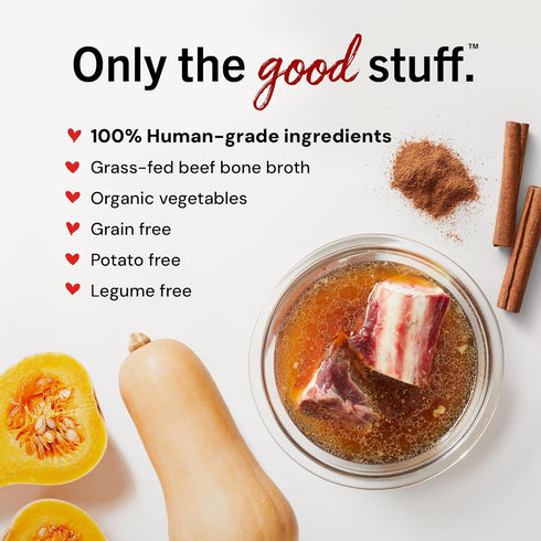 16 Oz Stella & Chewy's Human-Grade Grass-Fed Beef Bone Broth for Dogs - Joint & Gut Health Liquid Food Topper