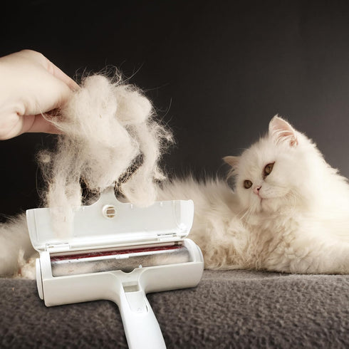 Nado Care Pet Hair Remover Roller, Self Cleaning Lint Roller for Dog & Cat Hair from Furniture, White