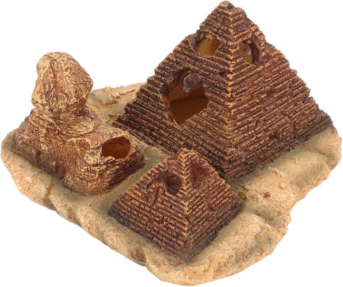 Aquarium Pyramid Decor, Resin Fish Tank Hiding Cave, Egyptian Aquarium Decorations Fish Tank Hideout Rocks