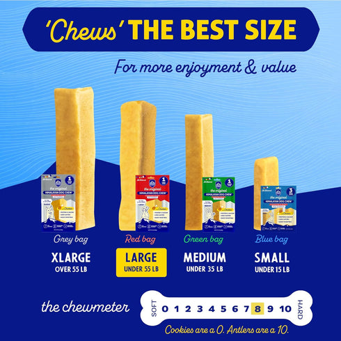 Himalayan Chew Original Yak Cheese Chew, 1 Large Stick, Chicken, 3.3 oz, Gluten Free, Healthy Treats