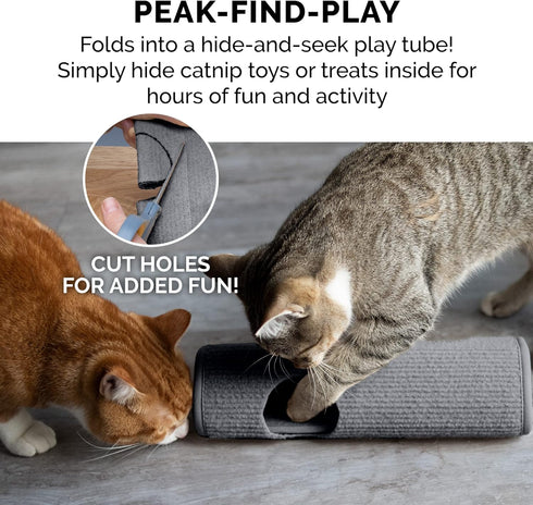Furhaven Wrap Around Scratching Post Cover, Fits Posts Up to 3.5" Diameter, Gray