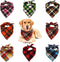 8 Pack Triangle Dog Bandanas, Reversible Plaid Painting Bibs, Washable Christmas Dog Apparel & Accessories Set
