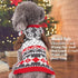 KYEESE Dog Christmas Sweater Hoodie with Leash Hole, Reindeer Snowflake Red Knitwear for Small Dogs, M