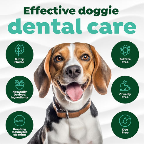 TropiClean Fresh Breath Toothbrush and Toothpaste Kit for Dogs, Teeth Cleaning Kit for Plaque & Tartar Removal, Breath