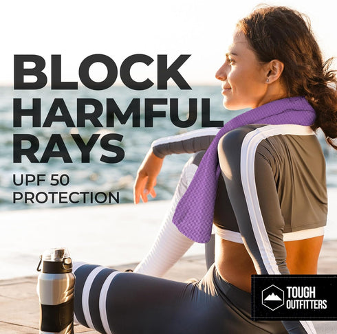 Tough Outdoors Cooling Towel, for Neck & Face, Ice Wrap & Sweat Rag for Camping, Gym, Yoga