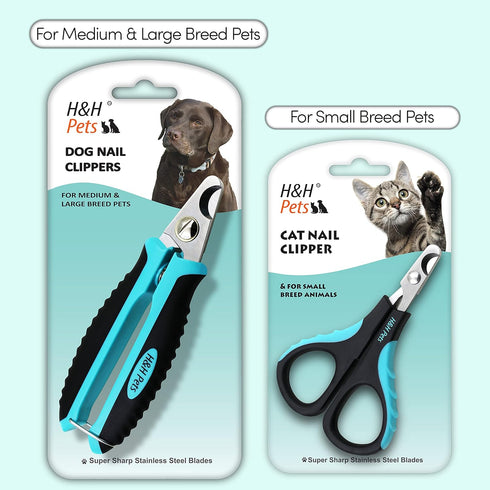 H&H Pets Cat Nail Clipper - Professional Sharp Stainless Steel Claw Trimmer with Non-Slip Handles for Small Animals &