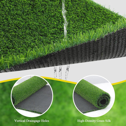 3x5Ft 3x5Ft Bsmathom Artificial Grass Rug Indoor Outdoor Rug, Dog Grass Mat with Drainage Holes, Synthetic Artificial
