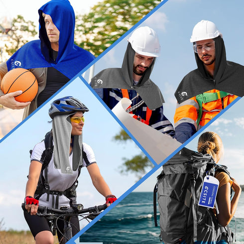 50 CSITE Cooling Hoodie Towels, Instant Cooling Towels for Neck and Face, UPF Sun Protection, Ice Towel for Hot