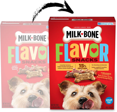 24 Milk-Bone Flavor Snacks Dog Treats, Small Biscuits, Ounce