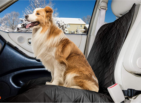 Furhaven Universal Quilted Water-Resistant Car Seat Protector - Black, One Size