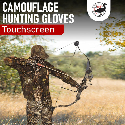 Touchscreen Thin Hunting Gloves for Men, Camo Gloves for Turkey Duck Hunting Gear, L-XL Size