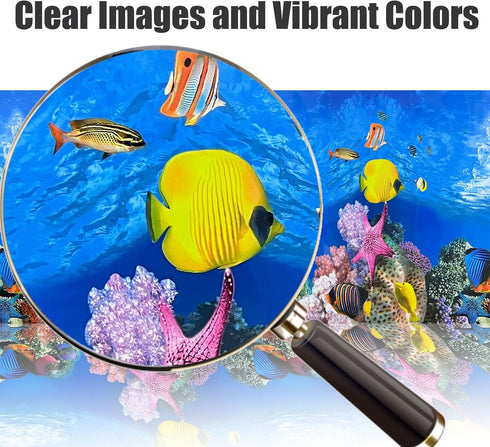 Aquarium Background Poster 3D Coral Water Plants Double Sided Stickers for 10-20 Gallon Tank 16"x33"
