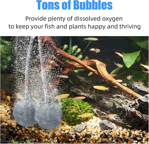 AQUANEAT 2 Inch Air Stones for Ponds, Long Lasting Aerator Oxygen Diffuser for Aquariums and Hydroponics