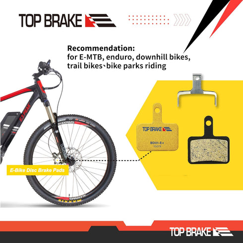 TOP BRAKE Disc Bike Brake Pads Compatible with Shimano Deore M515 M525, MTB/eMTB/Gravel/Cross-Country
