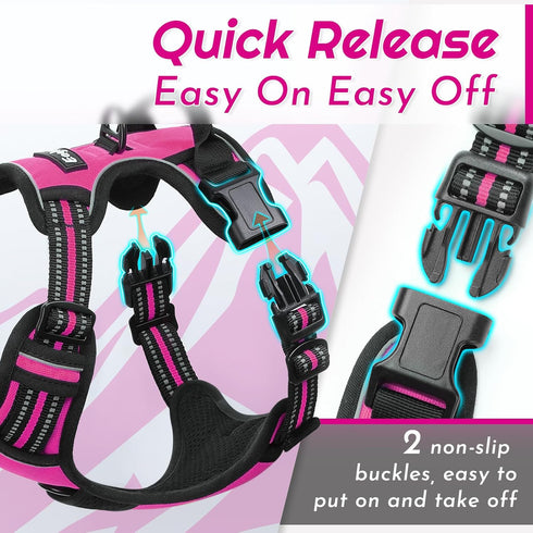 Eagloo Small Dog Harness, No Pull Service Vest with Reflective Strips and Control Handle, Adjustable and Comfortable,