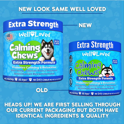 Recommended, Well Loved Calming Chews for Dogs - Dog Calm Treats, Made in USA, Vet Behavior Support with Melatonin