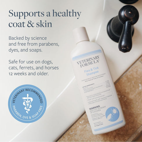 16 oz Veterinary Formula Flea and Tick Shampoo for Dogs and Cats