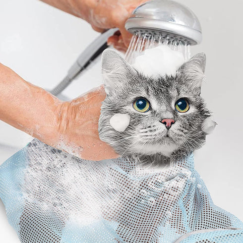 Trimming SUPVOX Adjustable Breathable Cat Bathing Bag with Muzzle for Grooming Nail and Shower Safety