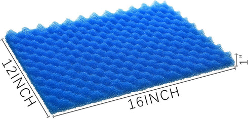 Aquarium Filter Media Bio Sponge Pad 16 x 12 x 1 inch, Set of 3 Fish Pond Foam Filter 20/30/40 ppi