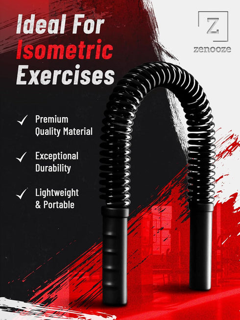 Zenooze Power Twister Flex Bar - Ultimate Upper Body Exercise Equipment for Strengthening Chest, Shoulders, Biceps,