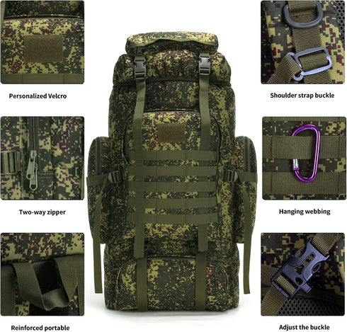 Hiking Backpack for Men, 70L/100L Military Rucksack, Molle 3 Days Assault Pack for Camping