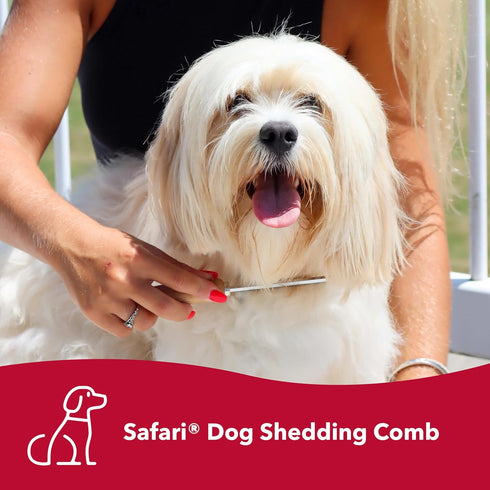 Coastal Pet Safari Dog Shedding Combs - Dog Shedding Brush for Dogs with Short and Long Hair - Different Sized Teeth for Undercoat Rake - 7" x 1.5"