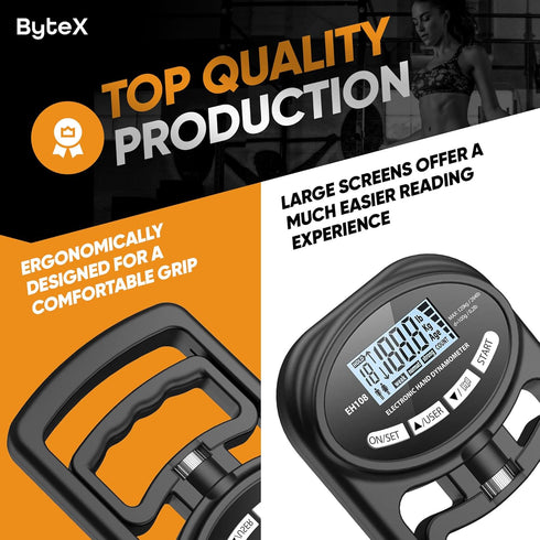 Hand Dynamometer Grip Strength Trainer - Digital Hand Grip Strength Tester 265 Lbs / 120 Kgs for Home, School, Sport Use