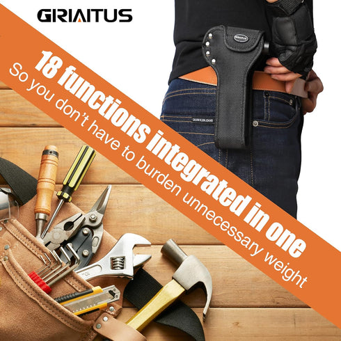 Multitool Camping Accessories, 14 in 1 Camping Kit with Axe, Hammer, Saw, Screwdrivers, Pliers, Unique Gifts for Men