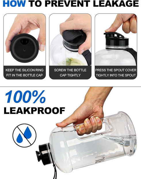 VENNERLI Portable Large Plastic Water Bottle, BPA-free Half Gallon Reusable 2 Liter Jug for Outdoor Hiking