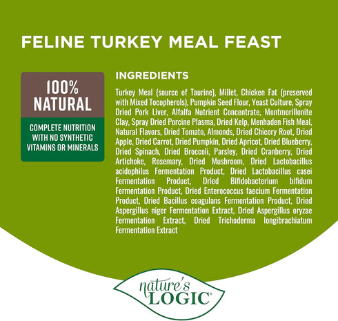 Nature's Logic Turkey Dry Cat Food, 7.7 lb (1 Pack)