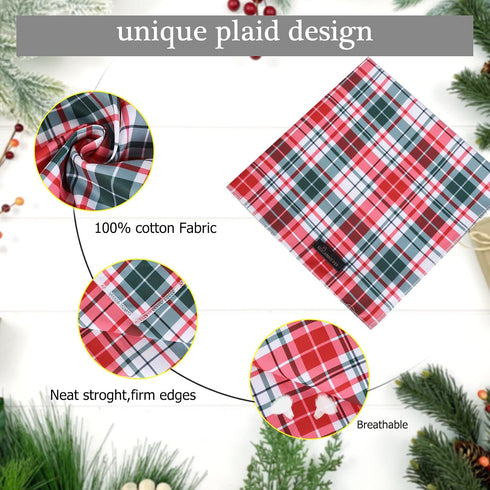 ARING PET Christmas Dog Bandanas, Red Green Pink Holiday Pet Bandana Scarf Triangle Bibs for Puppy Small Medium Large