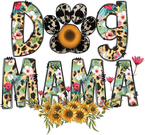 Dog Mama 5 Inch Waterproof Decal Sticker Wall Mom Mother Window Sunflower Love Pet Paw Dog Cat Family Bird Pets Pig Rabbit Lover Animal American Granddog Trainer CS1421-2PK by Generic