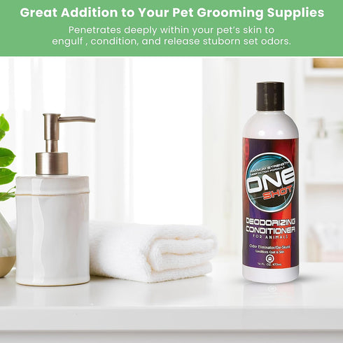 Best Shot ONE SHOT Deodorizing Conditioner, Hydrating for Dogs, Cats, Horses, Livestock, 16 Oz.